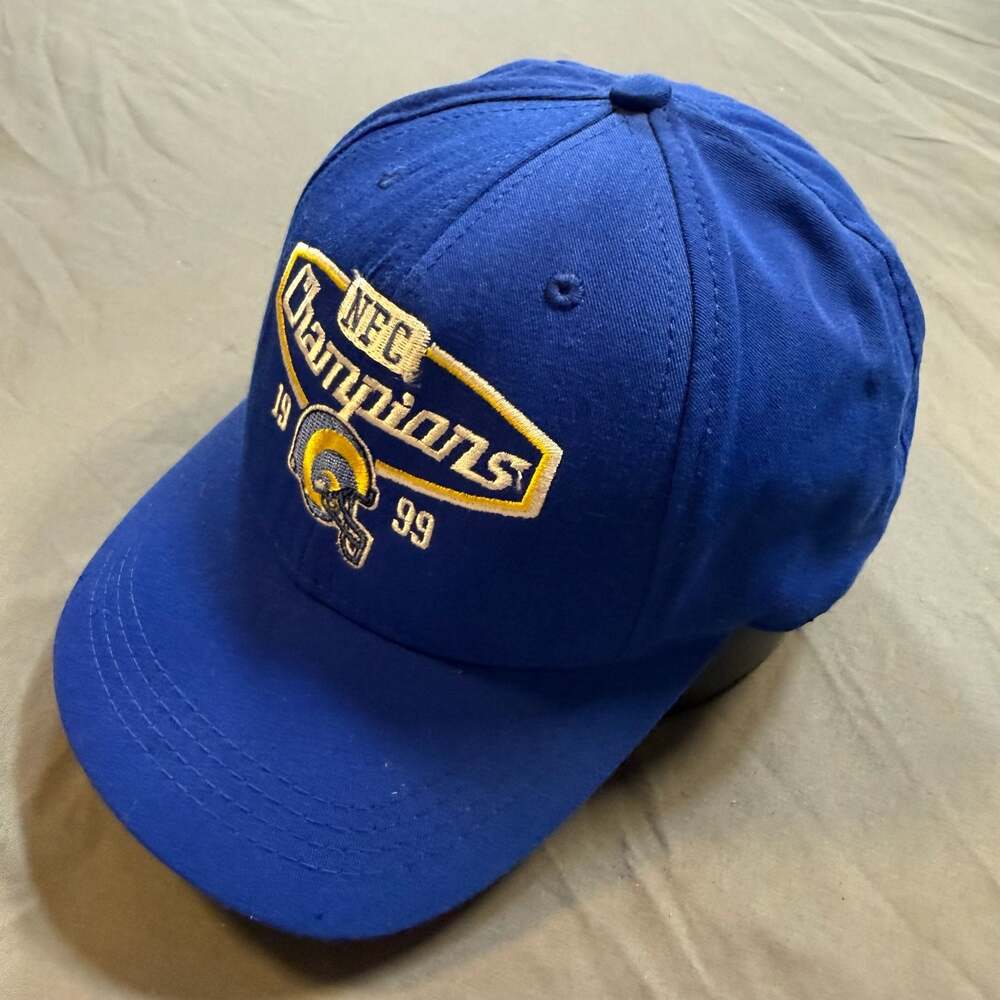 Vintage 1999 St. Louis Rams NFC Champions Hat Pro Player USA Made Strapback Cap